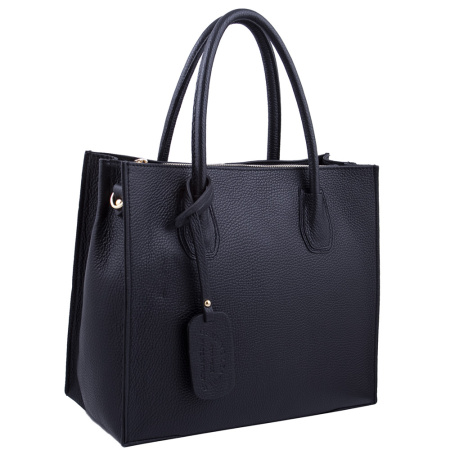 Кожаная женская сумка-шоппер Genuine leather 18469 черная 