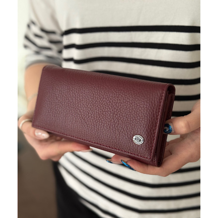 Шкіряний жіночий гаманець ST-19835 бордовий