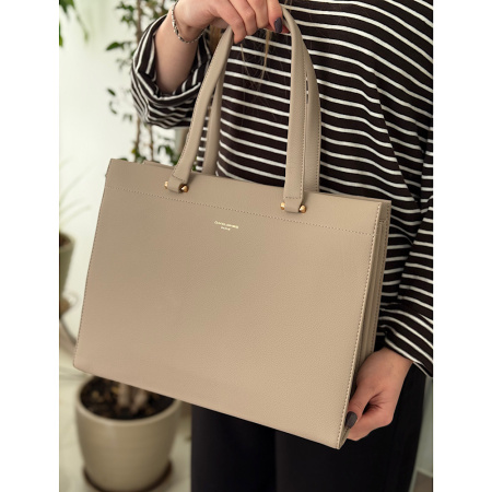 Сумка жіноча зі шкірозамінника David Jones 29149 теплий беж