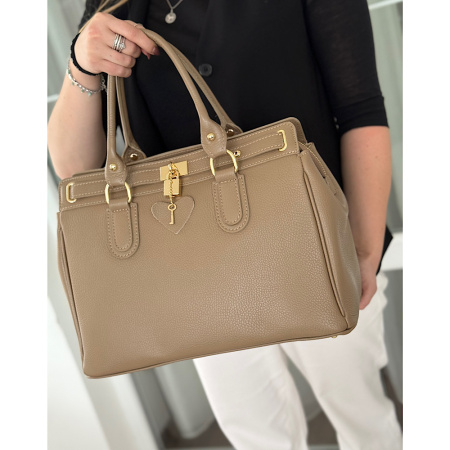 Сумка женская из натуральной кожи Genuine leather 28380 тауп