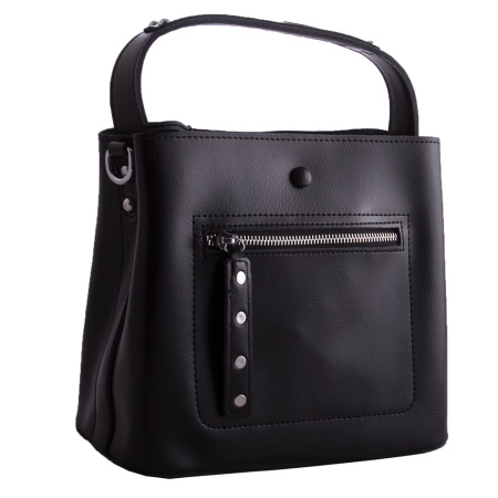 Кожаная женская сумка NN 19711 черная