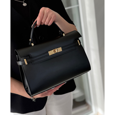 Сумка женская кросс боди из натуральной кожи Genuine leather 28666 черная