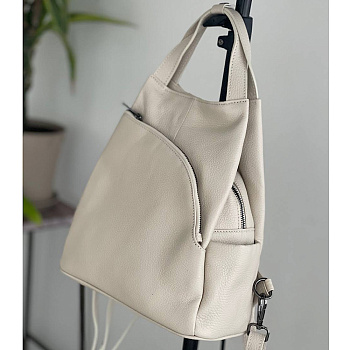 Рюкзак женский из натуральной кожи Genuine leather 27257 бежевый