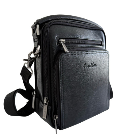 Сумка чоловіча через плече з еко шкіри Cantlor 28406 чорна