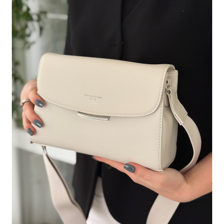 Сумка женская кросс боди из кожзаменителя David Jones 28990 молочно-кремовая