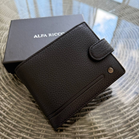 Кошелек-зажим мужской из натуральной кожи Alfa Ricco 28480 черный
