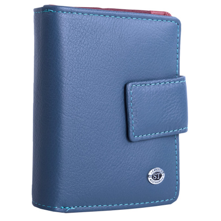 Маленький женский кожаный кошелек ST-25378 синий